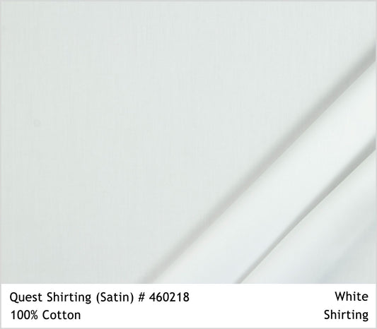 White 100% Cotton Shirt - Satin Weave