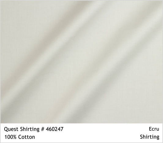 Ecru 100% Cotton Shirt - Satin Weave
