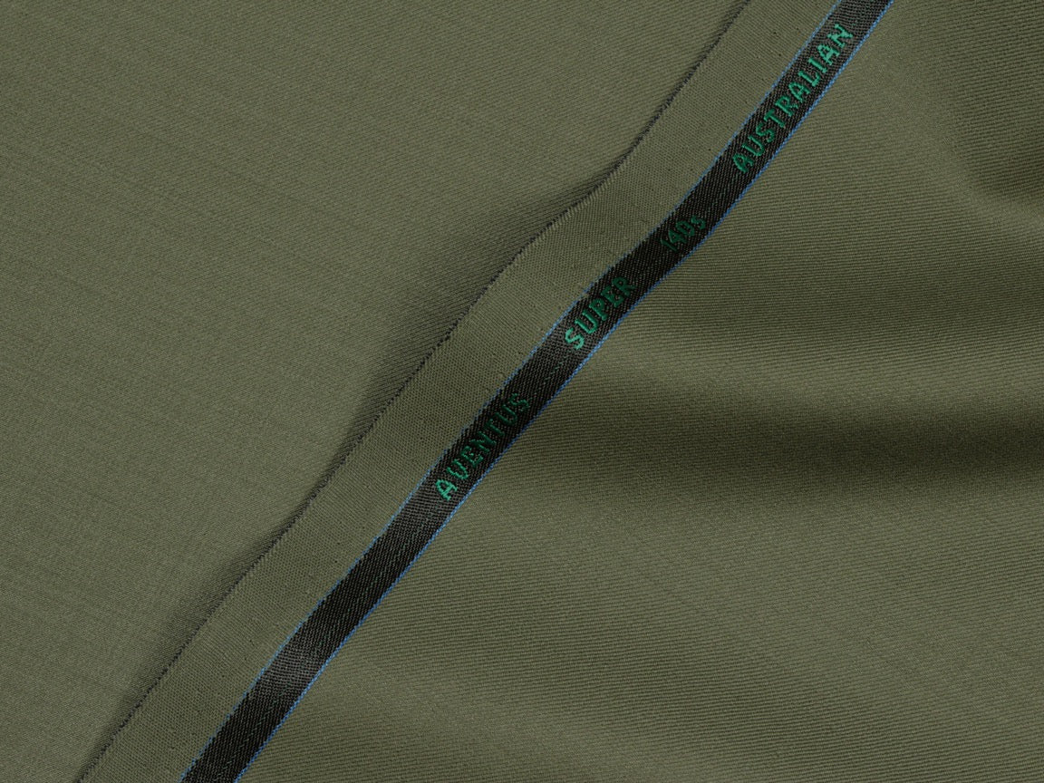 Olive Wool Blend Blazer - 2 Button Notch Collar