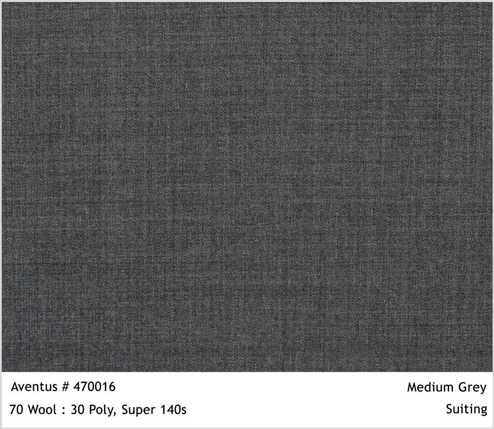 Medium Grey Wool Blend Blazer - 2 Button Notch Collar