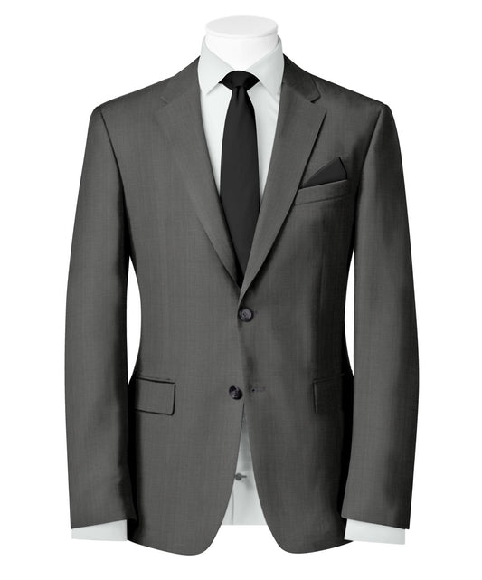 Light Grey Wool Blend Blazer - 2 Button Notch Collar