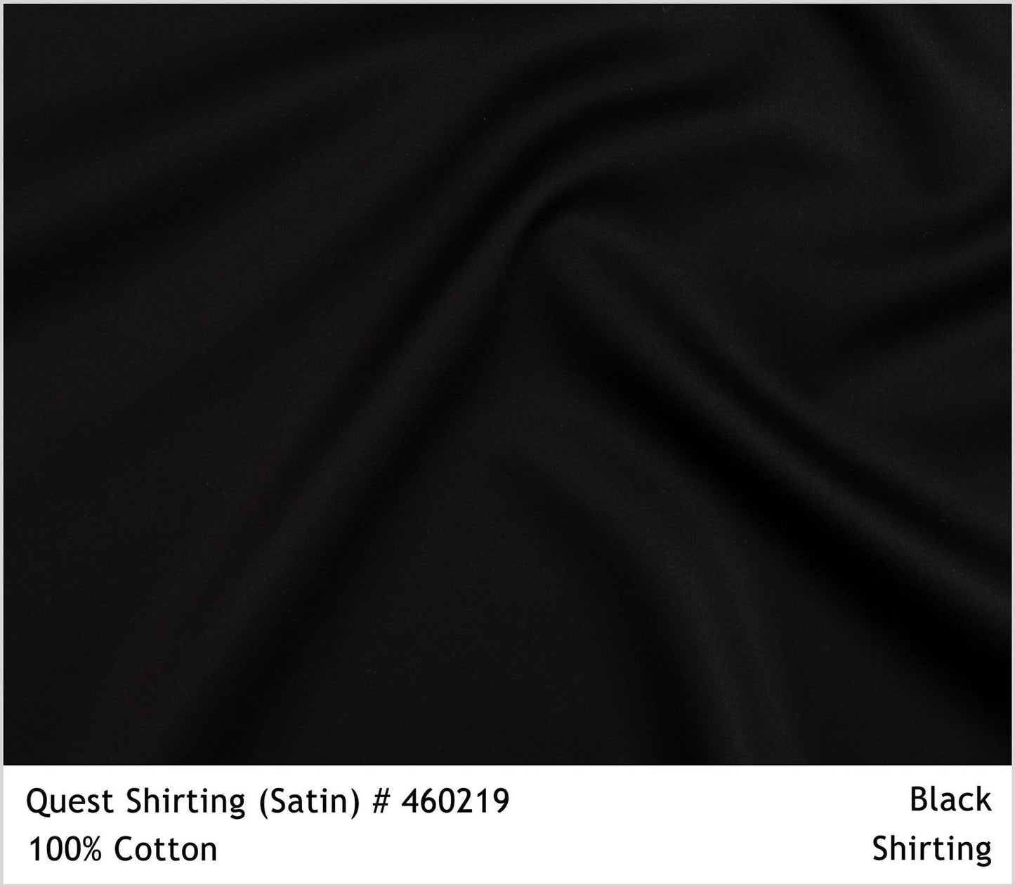Black 100% Cotton Shirt - Satin Weave