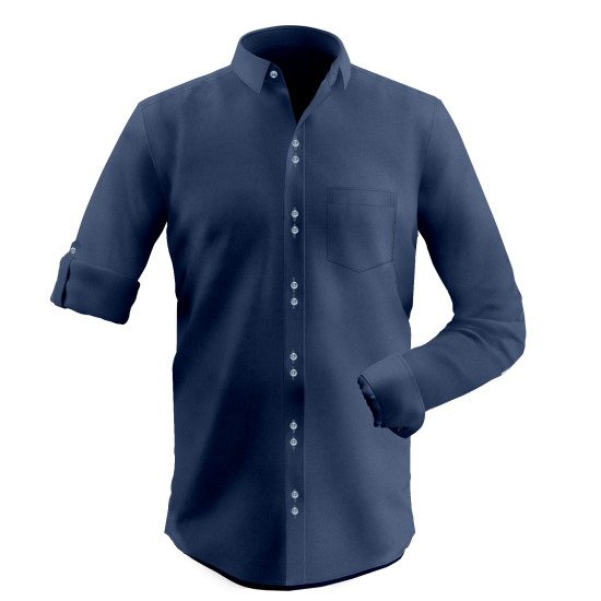 Navy Blue Dobby Double Button Shirt