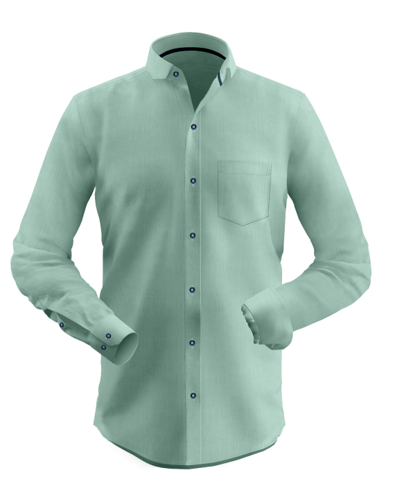 Green Botang Collar Dobby Shirt