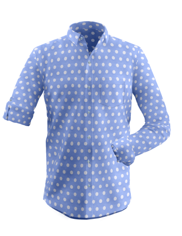 Blue Polka Dot Print Shirt