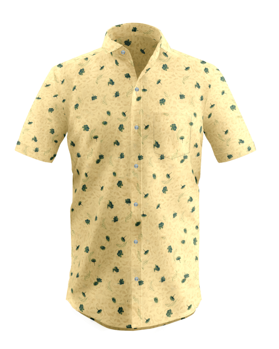 Light Goldenrod Leaf Print Shirt